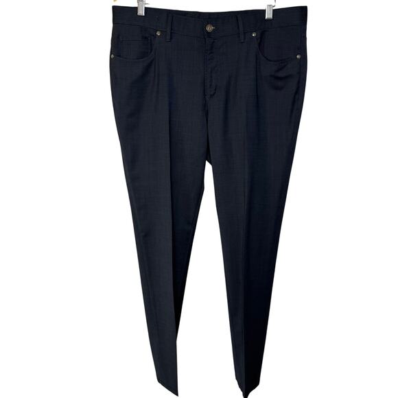 Hiltl Kent Pants Contemporary Fit Stretch Blue Wool Blend Men's 52 US 36x32 - Picture 1 of 10